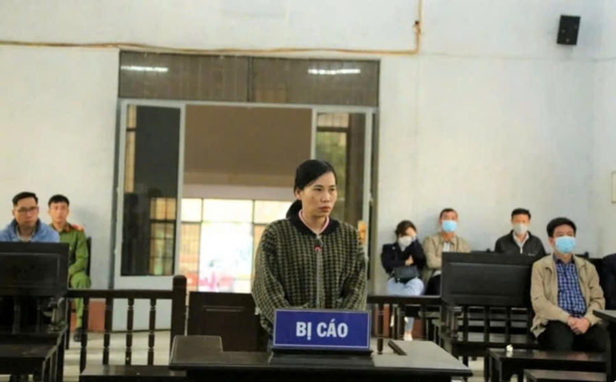 Bị cáo Nguyễn Thị Huyền bị tuyên phạt 3 năm 6 tháng tù về tội tham ô tài sản. Ảnh: Cao Nguyên