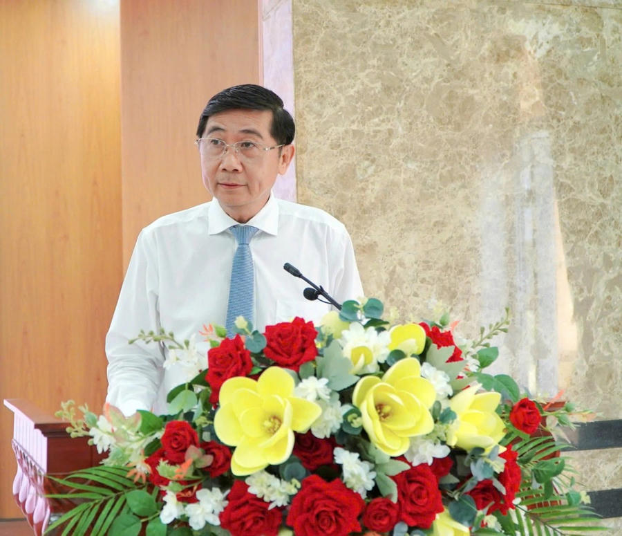 Ông Lê Việt Bắc, tân Giám đốc Sở Xây dựng sau sáp nhập phát biểu nhận nhiệm vụ