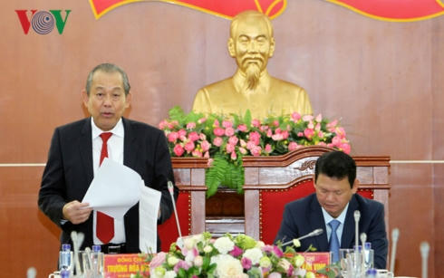Phó Thủ tướng Trương Hòa Bình phát biểu tại buổi làm việc.