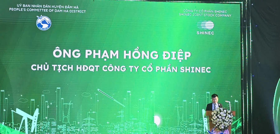 Ông Phạm Hồng Điệp, Chủ tịch Công ty cổ phần Shinec phát biểu tại hội nghị. (Ảnh: Nguyễn Quang)