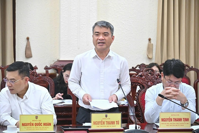 Thứ trưởng Nguyễn Thanh Tú phát biểu tại cuộc họp.