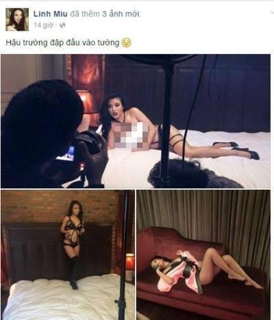 Linh Miu chia sẻ hình ảnh hậu trường như phim cấp 3 trên trang cá nhân của mình. Ảnh: facebook.
