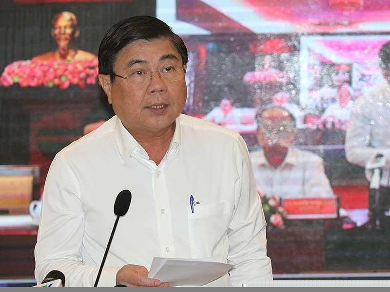 Chủ tịch UBND TP.HCM Nguyễn Thành Phong tại hội nghị. Ảnh: VH.