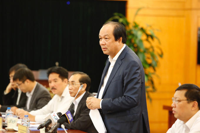 Bộ trưởng, Chủ nhiệm VPCP Mai Tiến Dũng phát biểu tại một buổi kiểm tra các bộ, cơ quan, địa phương. - Ảnh: VGP