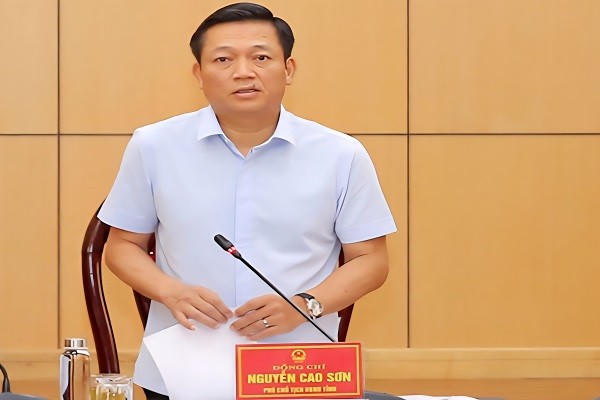 Ông Nguyễn Cao Sơn, Phó Chủ tịch UBND tỉnh Ninh Bình phát biểu tại hội nghị.