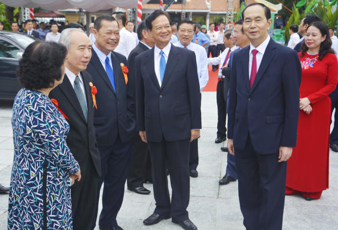 Chủ tịch nước Trần Đại Quang và các đại biểu nguyên lãnh đạo Đảng, nhà nước tại buổi lễ