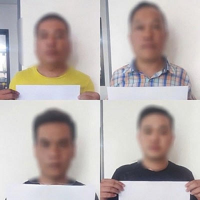 Các đối tượng bị bắt giữ tại cơ quan công an