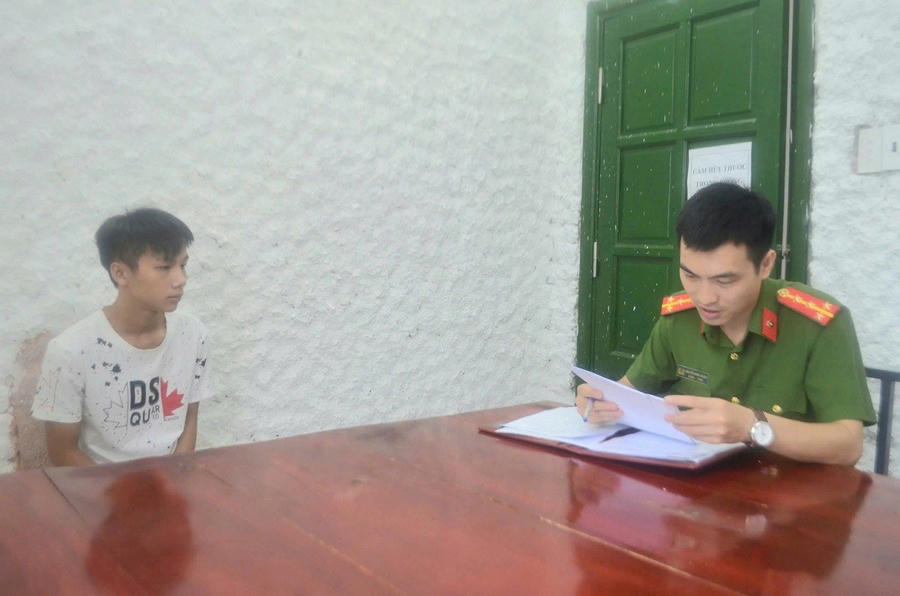 Đối tượng Nguyễn Đình Tuấn tại cơ quan Công an - Ảnh Công an Nghệ An.