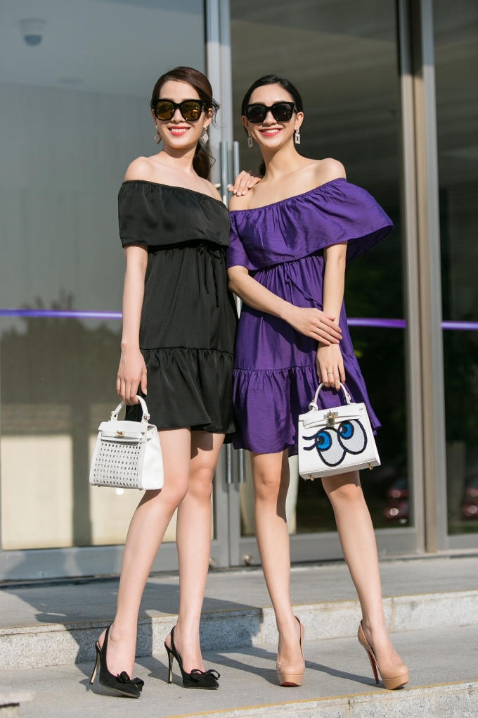 Trong làng giải trí,Hoa khôi Nam Em và á hậu Hà Thu thân thiết như chị em.