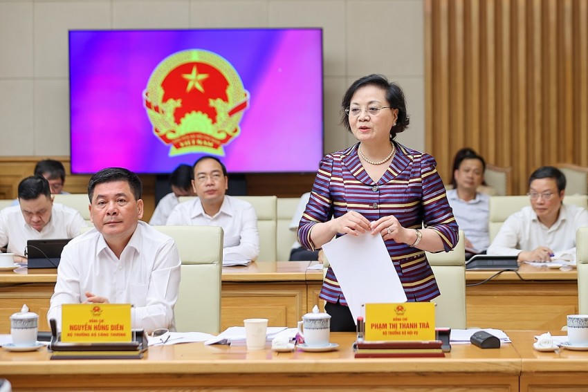 Bộ trưởng Bộ Nội vụ Phạm Thị Thanh Trà phát biểu.