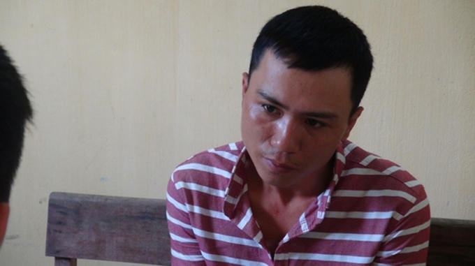 Đối tượng Trần Mậu Linh tại cơ quan công an.