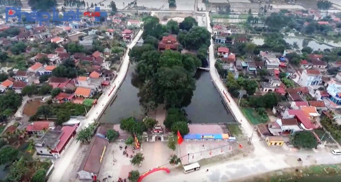 Toàn cảnh khuôn viên đền Trần Thương nhìn từ trên cao. Nguồn Đài PT-TH Hà Nam.