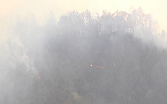 Đám cháy bắt nguồn tại bản Nông Ke và Pa Tết huyện Sông Mã (Ảnh: VOV).