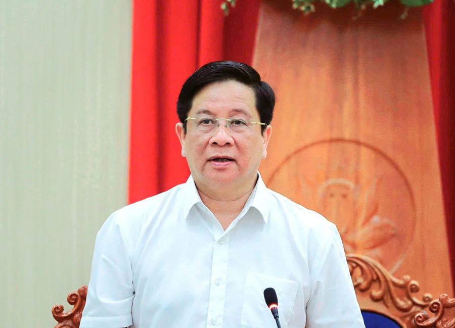 Chủ tịch UBND tỉnh An Giang Hồ Văn Mừng phát biểu chỉ đạo buổi làm việc