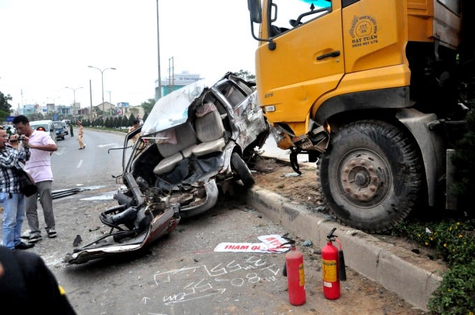 Một vụ tai nạn giao thông trên QL14B có liên quan đến xe ben