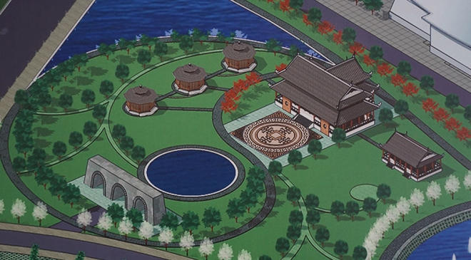 Khu đại đình làng Việt rộng 2.100 m2, sân rộng 5.000 m2, có cấu trúc một ngôi đình cổ dạng cây đa, bến nước, sân đình.  Đại đình là ngôi đình lớn đại diện cho thiết chế làng xã của 27 huyện ở Thanh Hoá. Kiến trúc đình được mô phỏng theo đình Gia Miêu. Đình thờ 27 vị thành hoàng của Thanh Hoá, cũng là nơi trình chiếu 3D giới thiệu hình ảnh văn hoá xứ Thanh, tổ chức hội họp, khánh tiết và sinh hoạt cộng đồng khác.