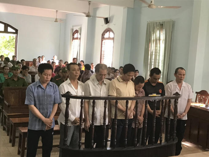 Các bị cáo tại phiên tòa.