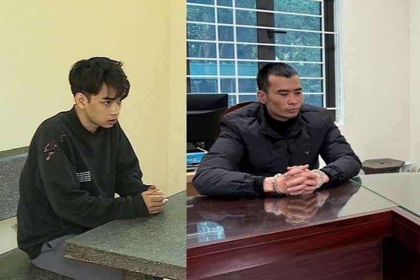 Hai nghi phạm liên quan đến vụ cướp giật số tiền 1 tỷ đồng: Ảnh: Công an Vĩnh Phúc