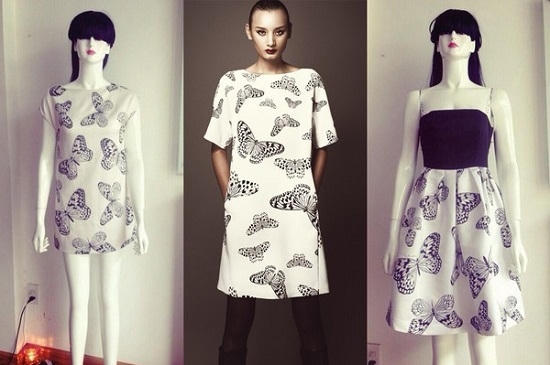 Chiếc váy được bán trong shop của Ngọc Trinh gần giống với chiếc váy của NTK Đỗ Mạnh Cường. Ảnh: Internet