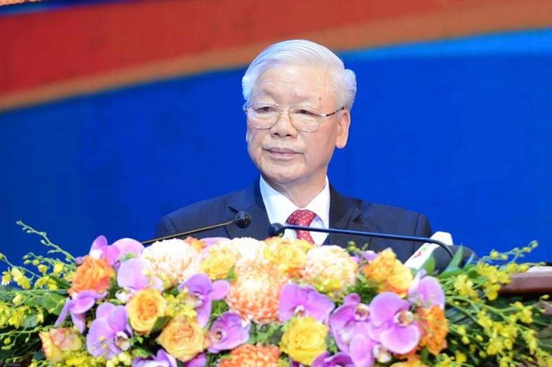 Tổng Bí thư, Chủ tịch nước Nguyễn Phú Trọng phát biểu tại Lễ kỷ niệm 90 năm Ngày thành lập Đoàn Thanh niên Cộng sản Hồ Chí Minh. Ảnh: Báo Tiền Phong