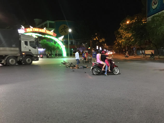 Hiện trường vụ tai nạn.