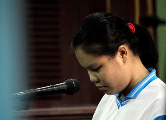 Bị cáo Nguyễn Thị Lượm tại phiên tòa phúc thẩm. Ảnh: báo Người lao động