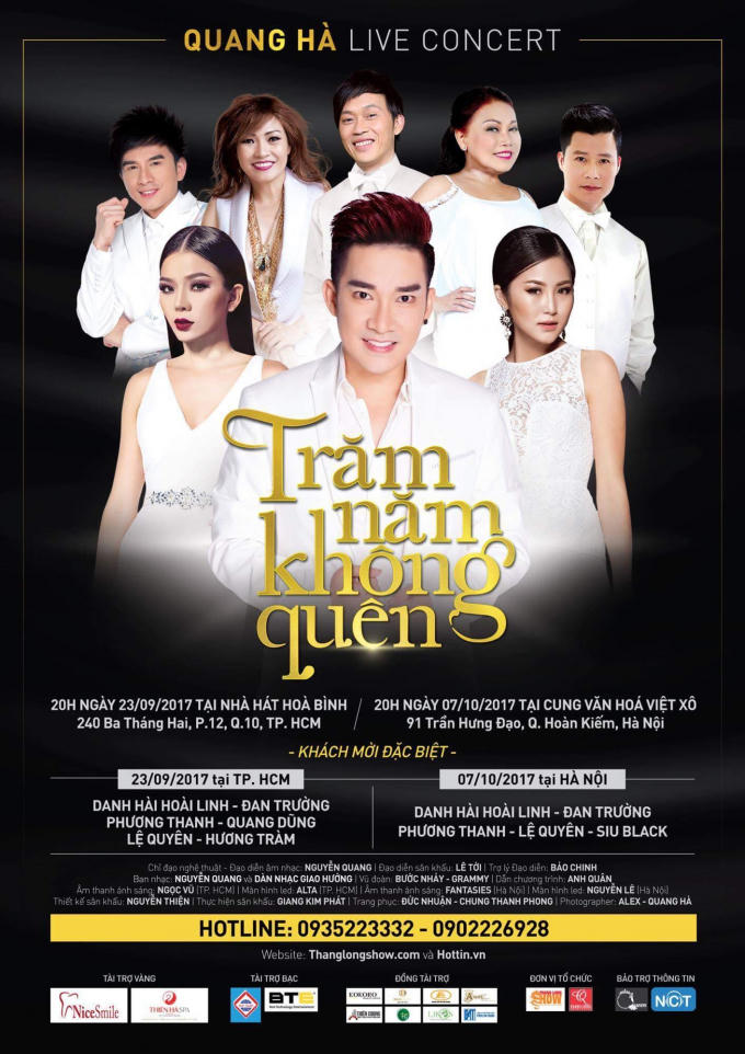 Live show concert với tên gọi “trăm năm không quên” của ca sĩ Quang Hà