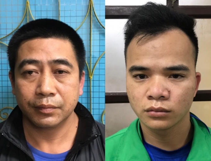 2 đối tượng Bế Trung Kiên và Mông Văn Vui tại Cơ quan điều tra