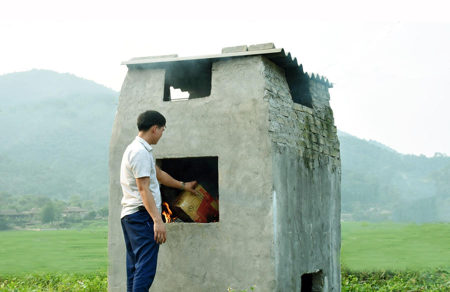 Lò đốt rác tập trung ở xã Khánh Thiện