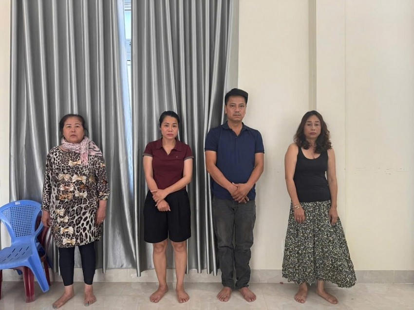Nhóm đối tượng bị bắt giữ, Ảnh:CA Đà Nẵng
