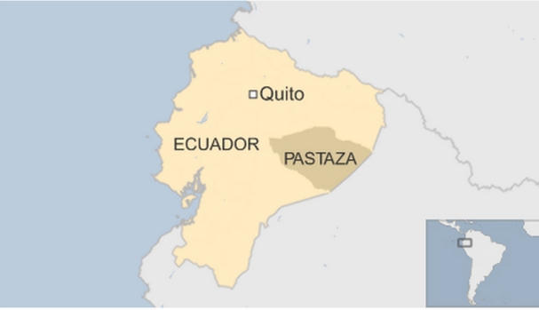 Pastaza là nơi máy bay quân sự bị rơi. (Ảnh: BBC)