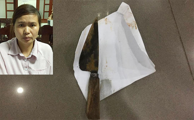 Nguyễn Thị Thắm và tang vật.