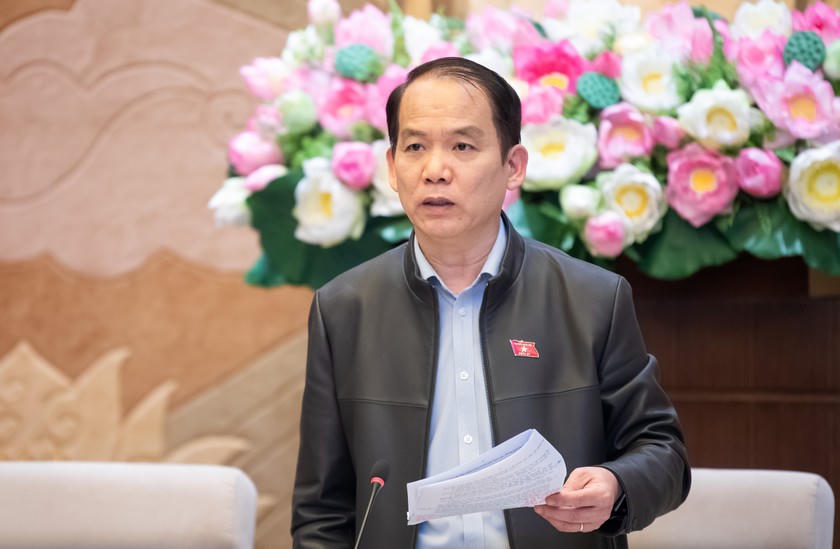 Chủ nhiệm Ủy ban Pháp luật Hoàng Thanh Tùng kết luận phiên họp
