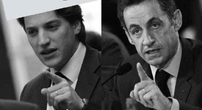 Ông Nicolas Sarkozy và con trai thứ 2 Jean Sarkozy.