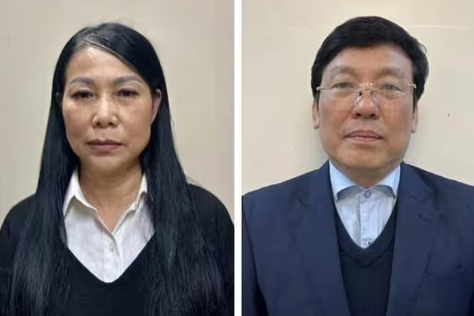 Bị can Hoàng Thị Thúy Lan và bị can Lê Duy Thành.