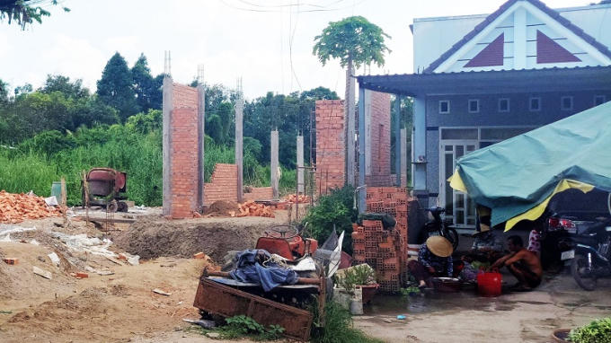 Hai căn nhà xây dựng trái phép trên đất nông nghiệp.