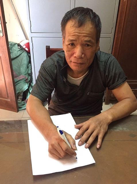 Đối tượng Đặng Văn Sử tại cơ quan Công an.