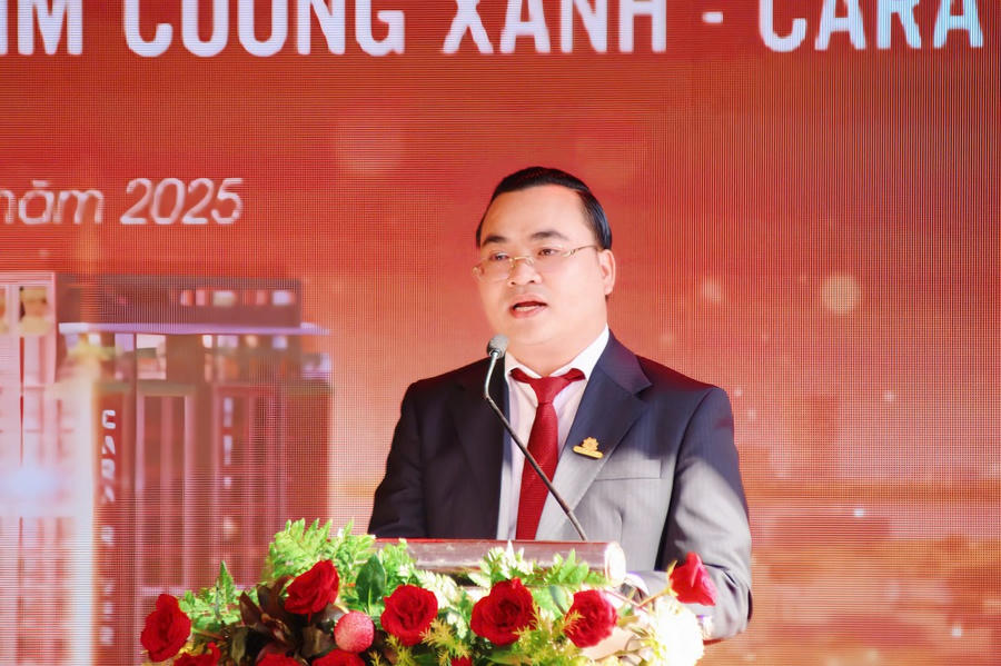 Ông Dương Quốc Thủy, Chủ tịch HĐQT kiêm Tổng giám đốc Cara Group phát biểu.