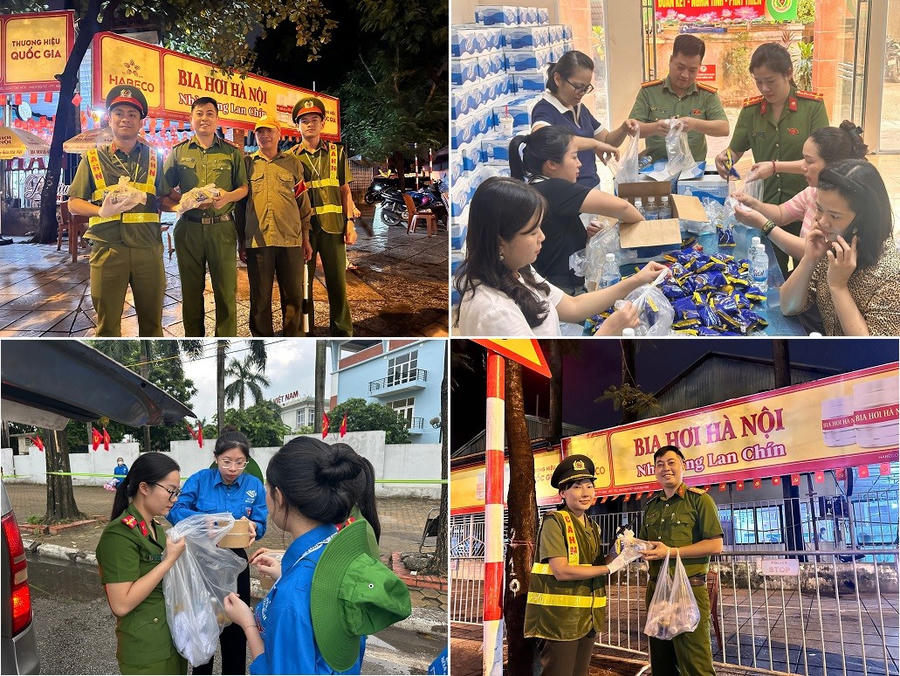 Công tác hậu cần của Công an phường Từ Liêm. (Ảnh: CA TP Hà Nội)