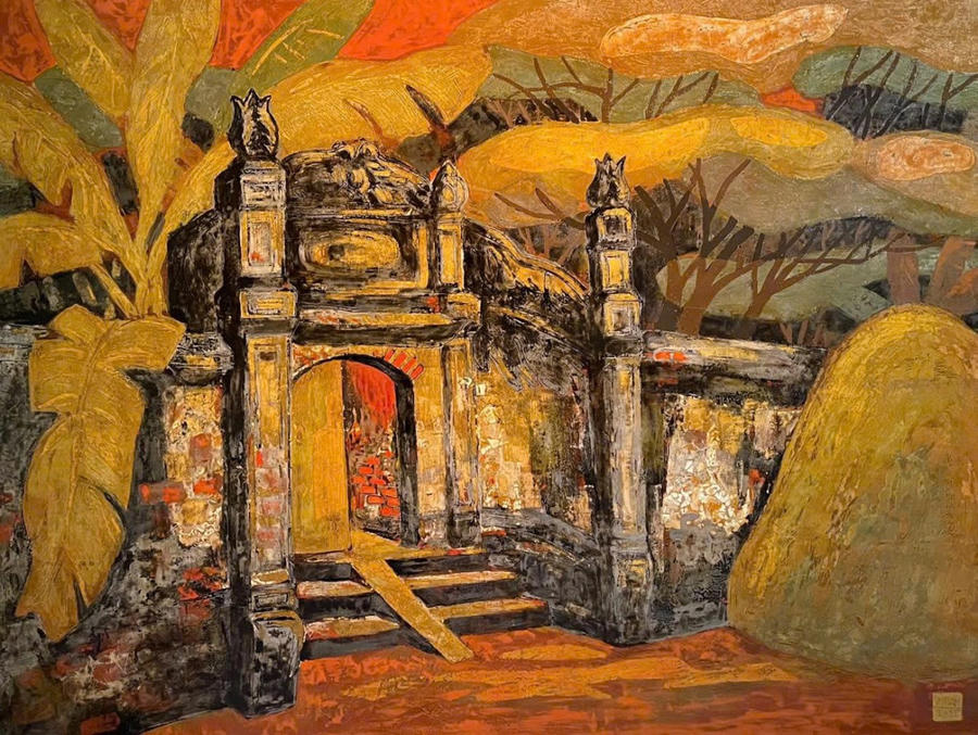 Hoạ sĩ Nguyễn Hải Nam – Cổng cũ - sơn mài, 2025.