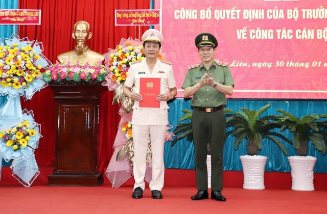 Phó Giám đốc Công an tỉnh Cà Mau giữ chức Giám đốc Công an tỉnh Bạc Liêu