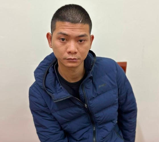 Đối tượng Lý Văn Duy tại cơ quan Công an