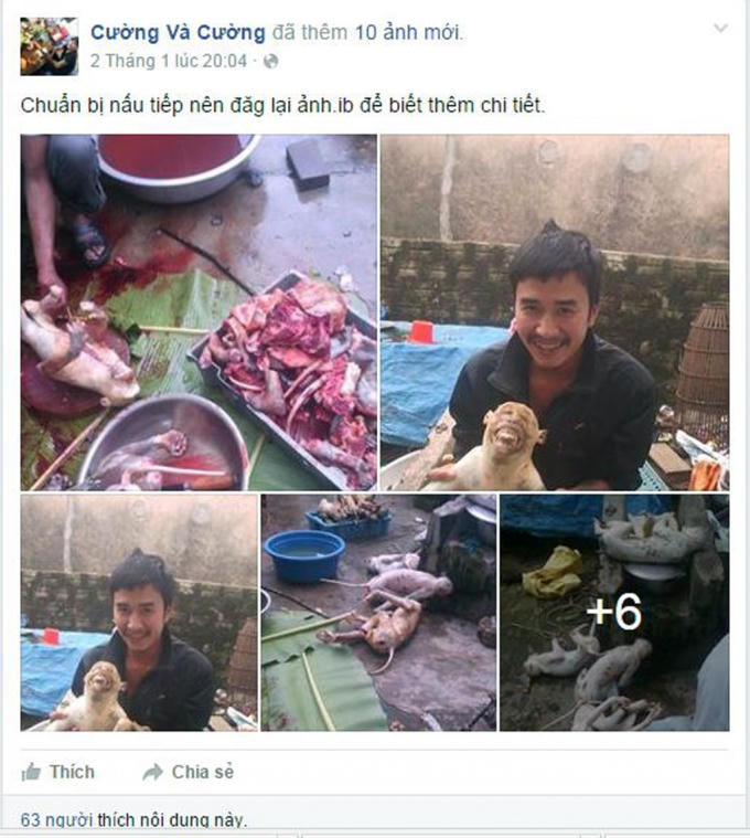 Chu Văn Cường khoe ảnh giết khỉ nhưng không bị phạt (ảnh chụp từ facebook).