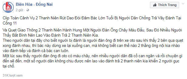 FB Biên Hòa - Đồng Nai chia sẻ.