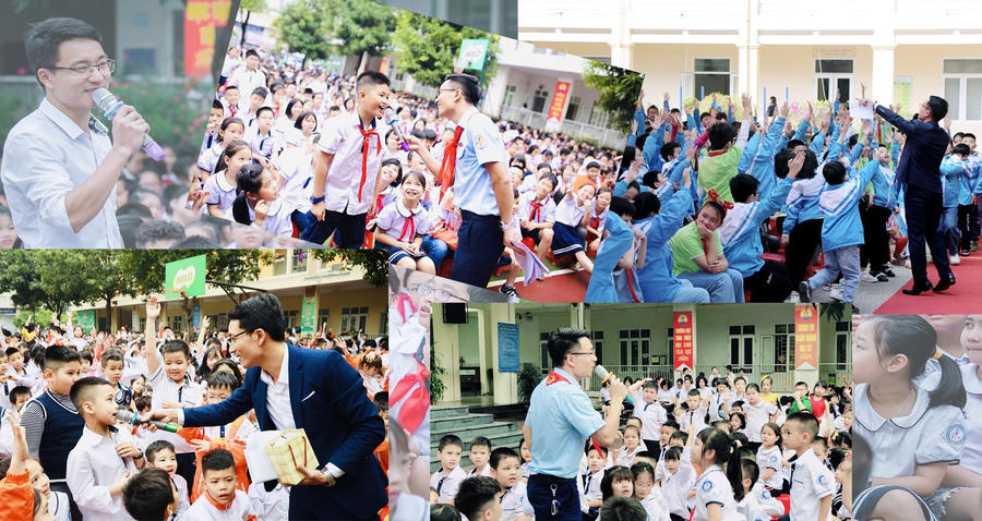 Trong 12 năm làm công tác đội tại trường Tiểu học Dịch Vọng B, thầy Quyết liên tục có những sáng kiến hay khiến cộng đồng mạng… phát sốt.