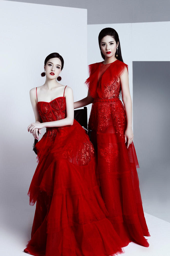 Ngọc H&acirc;n, Ho&agrave;ng Anh l&agrave;m mẫu cho BST mới của H&agrave; Duy