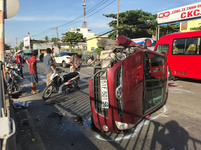 Hiện trường vụ tai nạn.