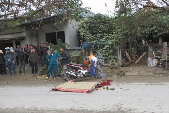 Hiện trường vụ tai nạn thương tâm. (Ảnh CTV).