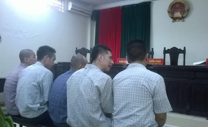 Các bị cáo tại phiên tòa phúc thẩm (Ảnh: Nguyễn Xinh)