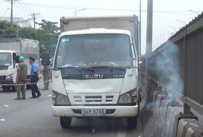 Xe tải tại hiện trường.